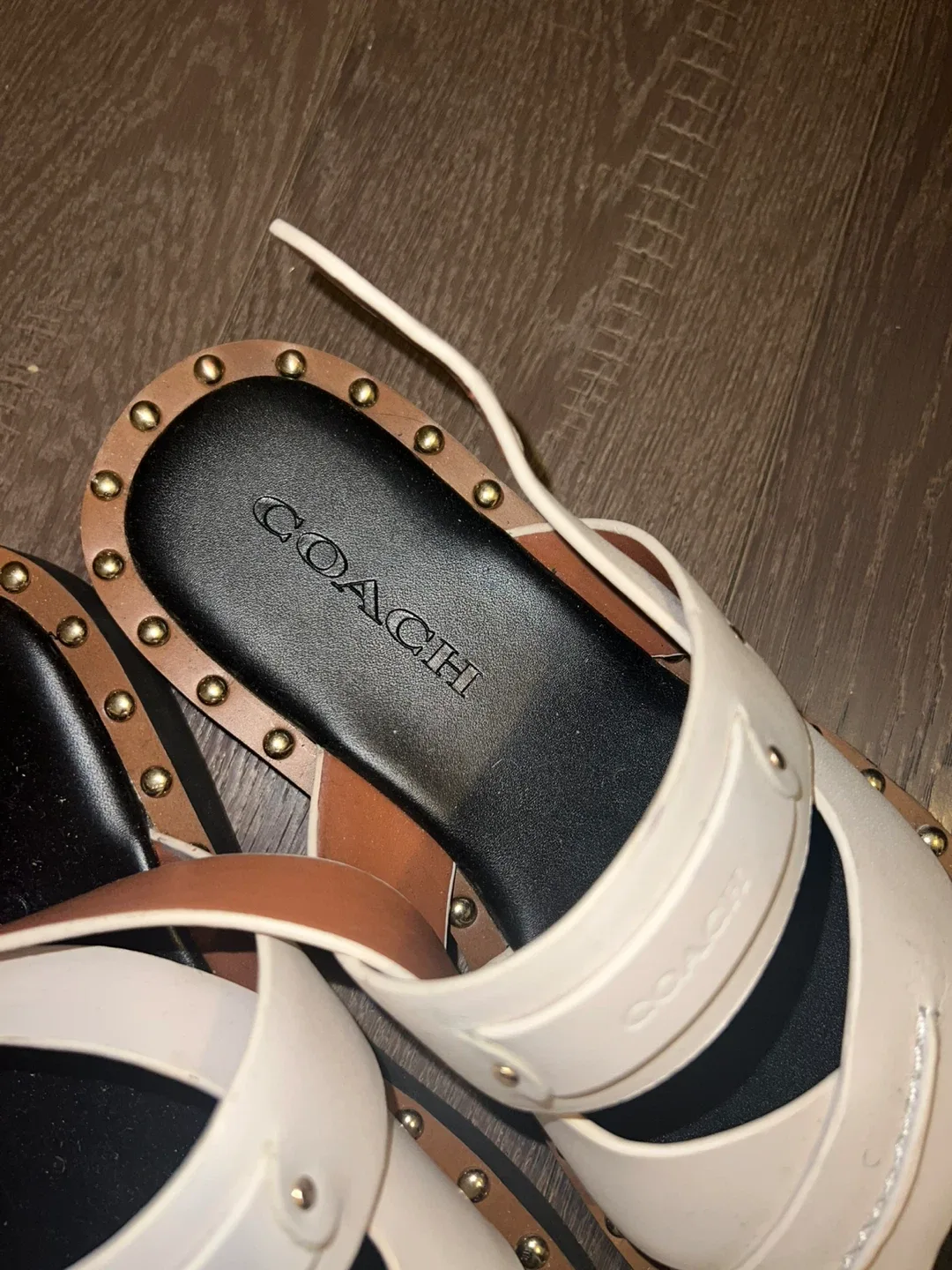Coach White Leather Sandals US 6.5 thumbnail