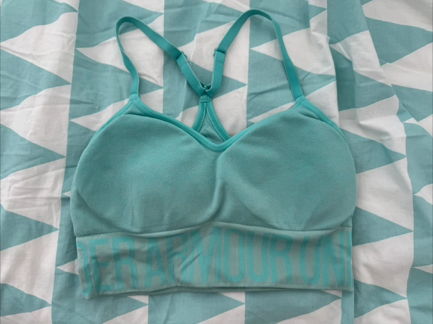 Under Armour Sports Bra - Aqua, Small thumbnail