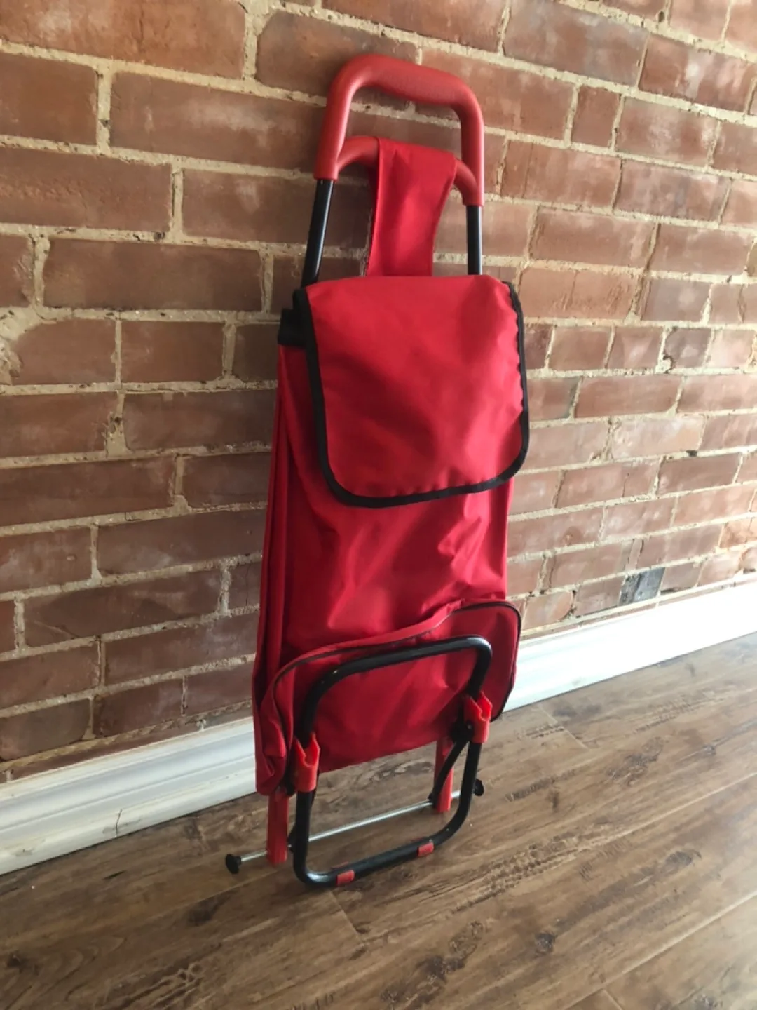 NEW- (orig.$48) Red Soft Sided Shopping Cart thumbnail