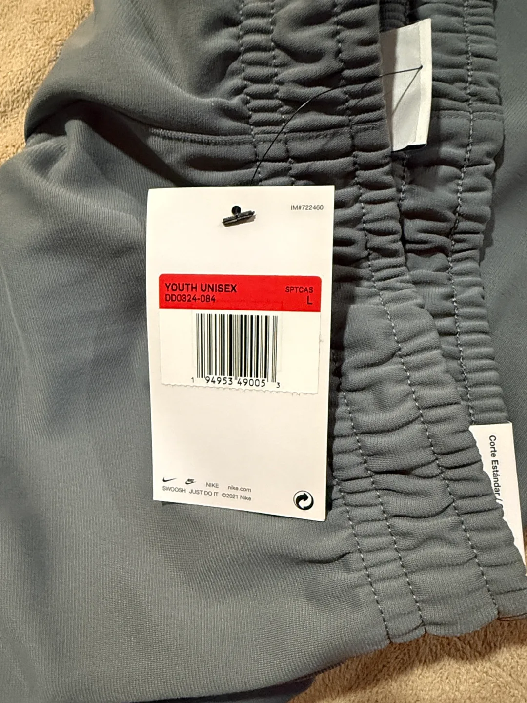 New Nike Youth Unisex Gray Sweatpants - Size L image indicator(4)