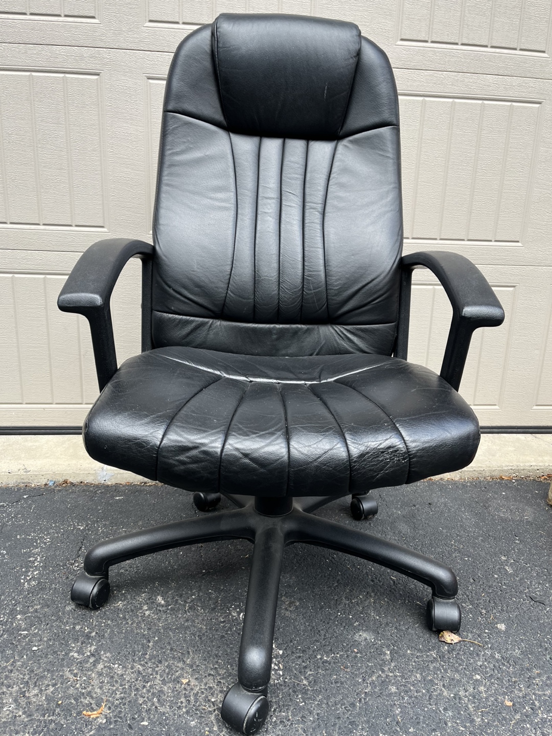 Black Leather Office Chair - photo 2