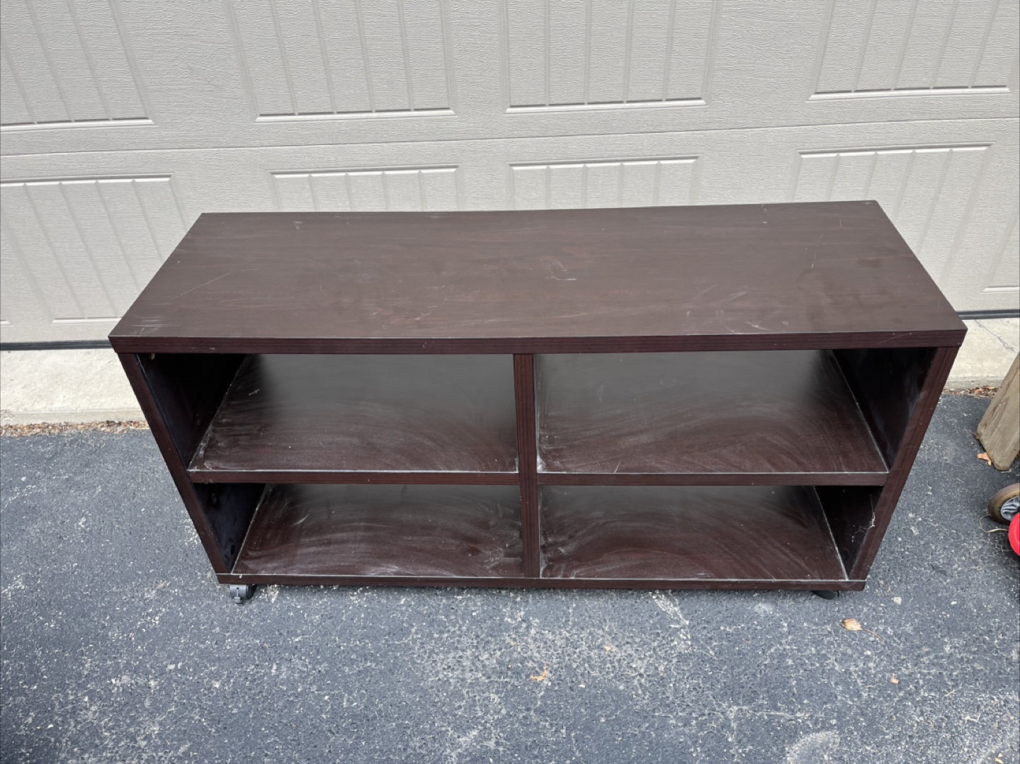 Dark Brown Wooden TV stand on wheels - photo 3