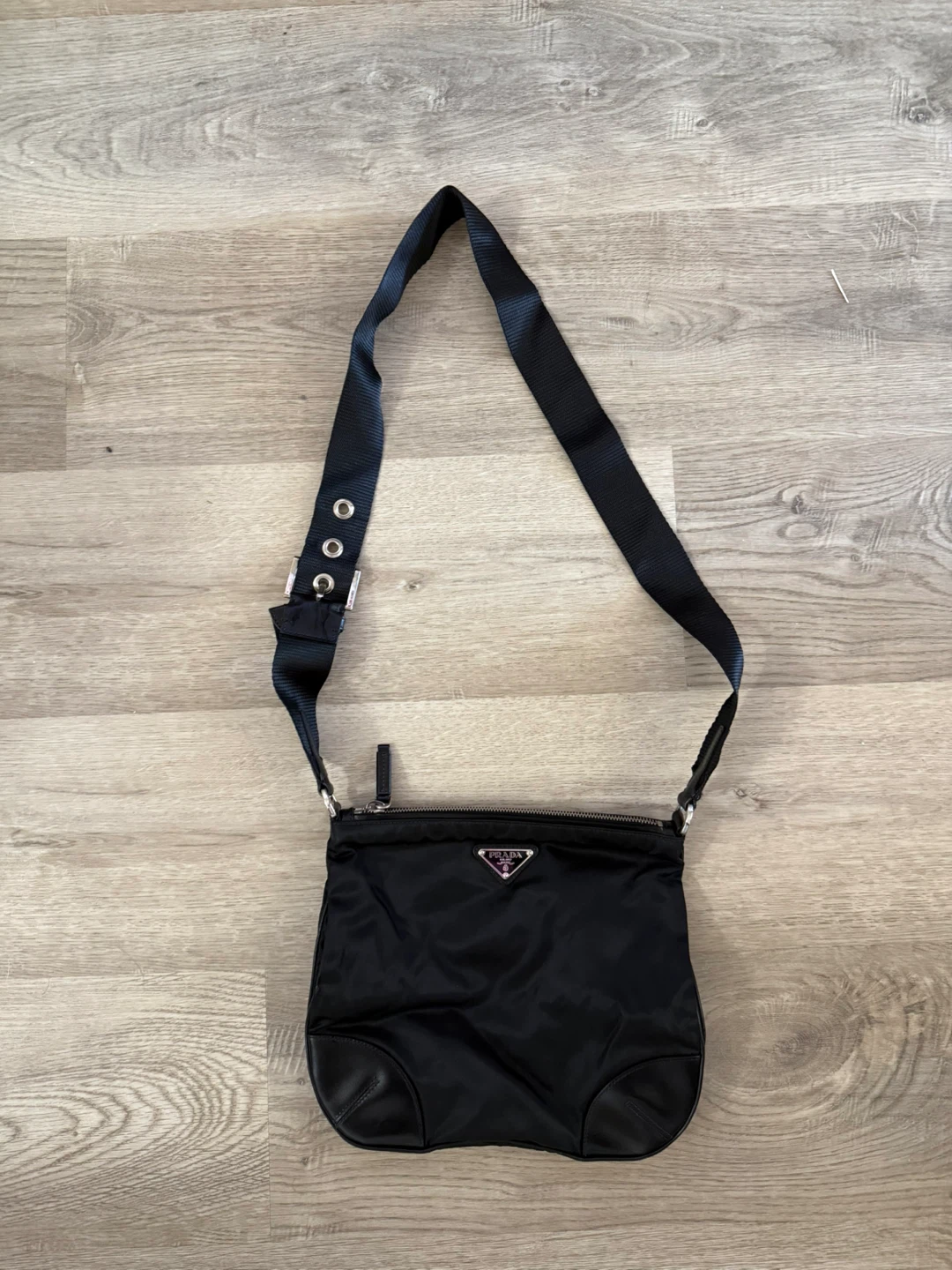 Authentic Prada Black Nylon Crossbody Bag