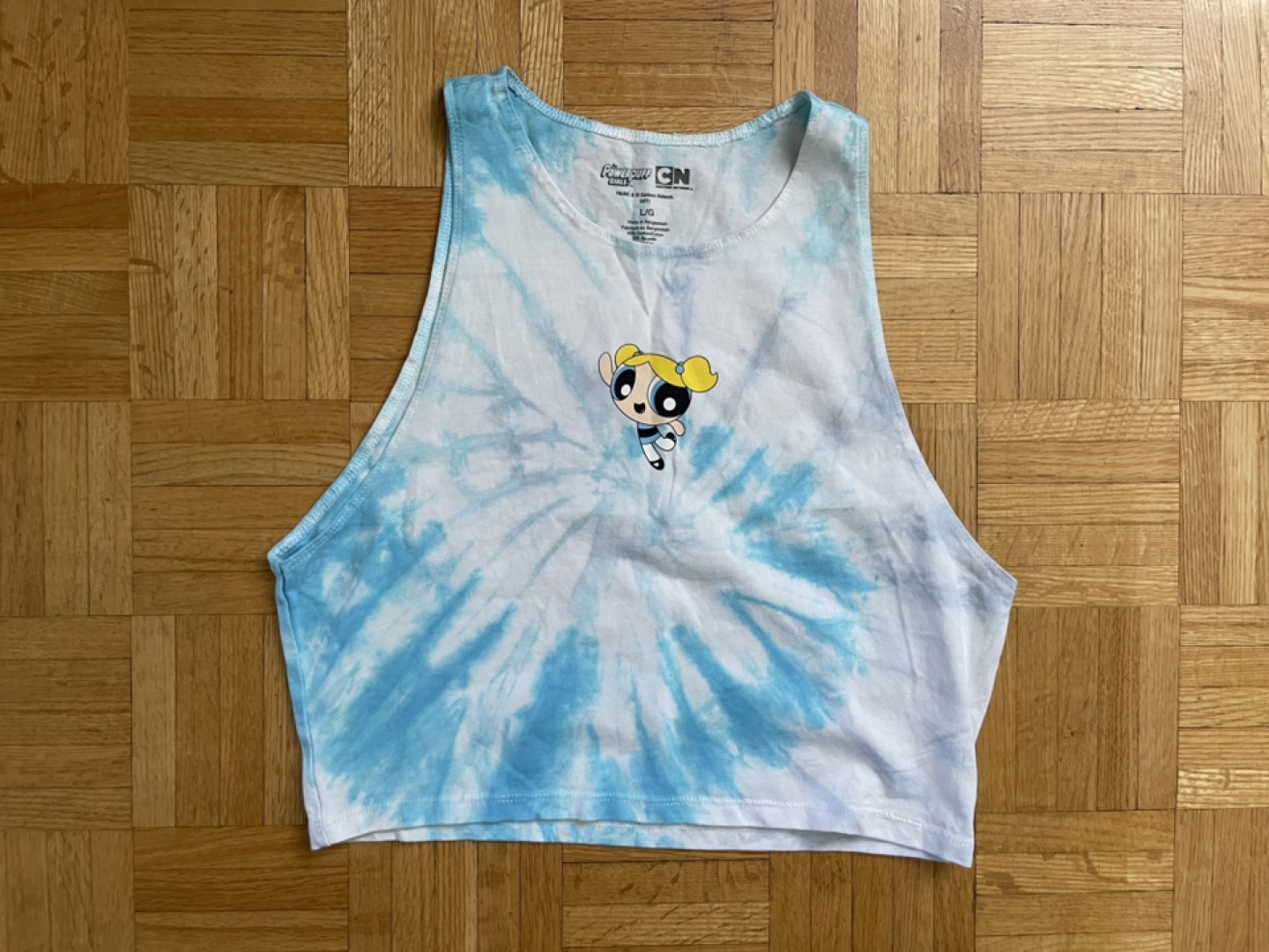 Powerpuff Girls Bubbles Tie-Dye Tank Top - Large