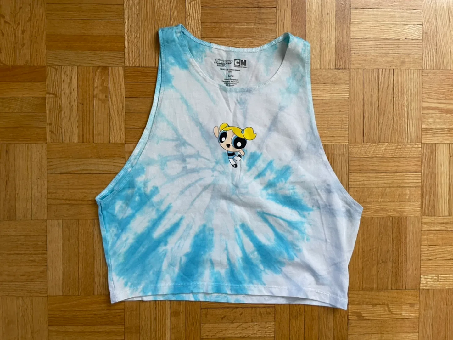 Powerpuff Girls Bubbles Tie-Dye Tank Top - Large thumbnail