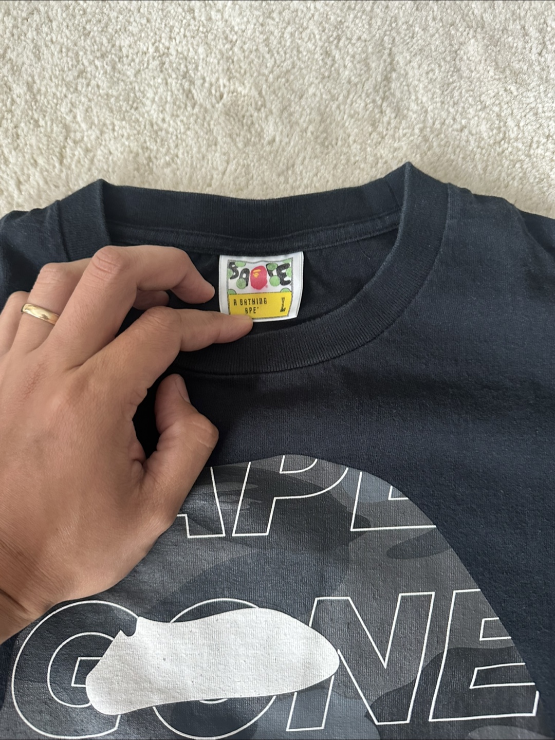 BAPE Black T-Shirt, Size L - photo 3