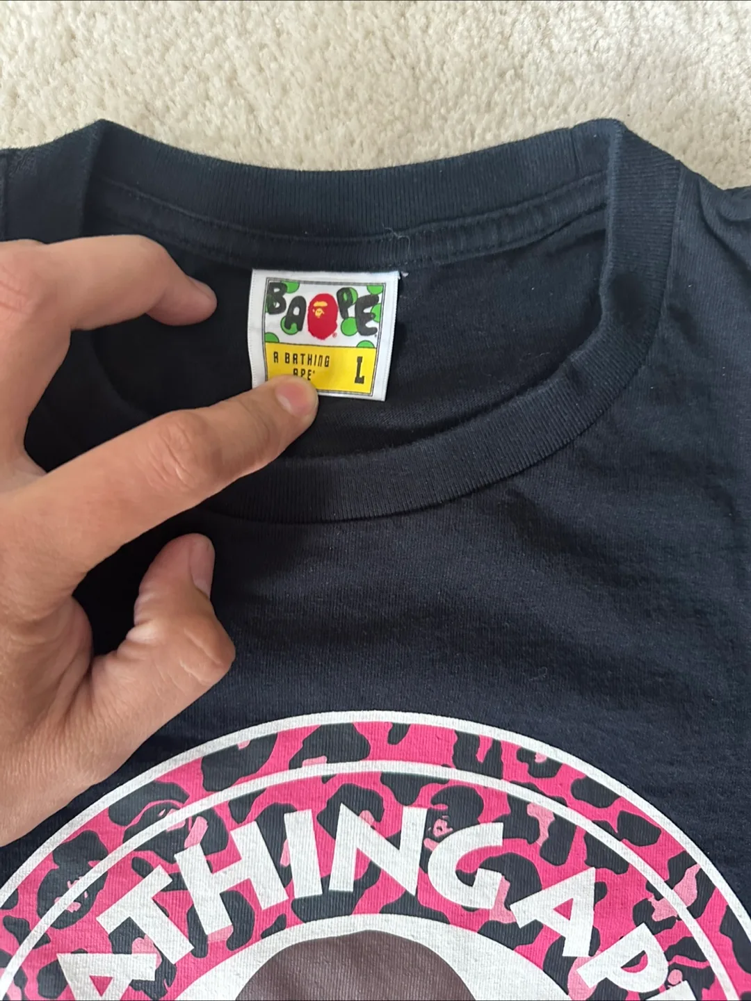 Bathing Ape (BAPE) Black T-Shirt, Size L image indicator(3)