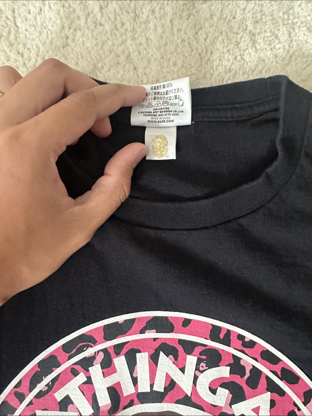 Bathing Ape (BAPE) Black T-Shirt, Size L - photo 2