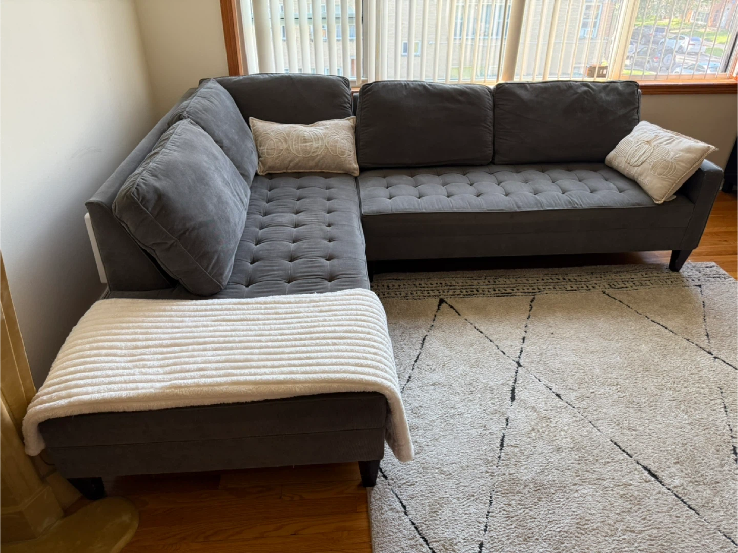 Gray Sectional Sofa - 105" x 90" - photo 2