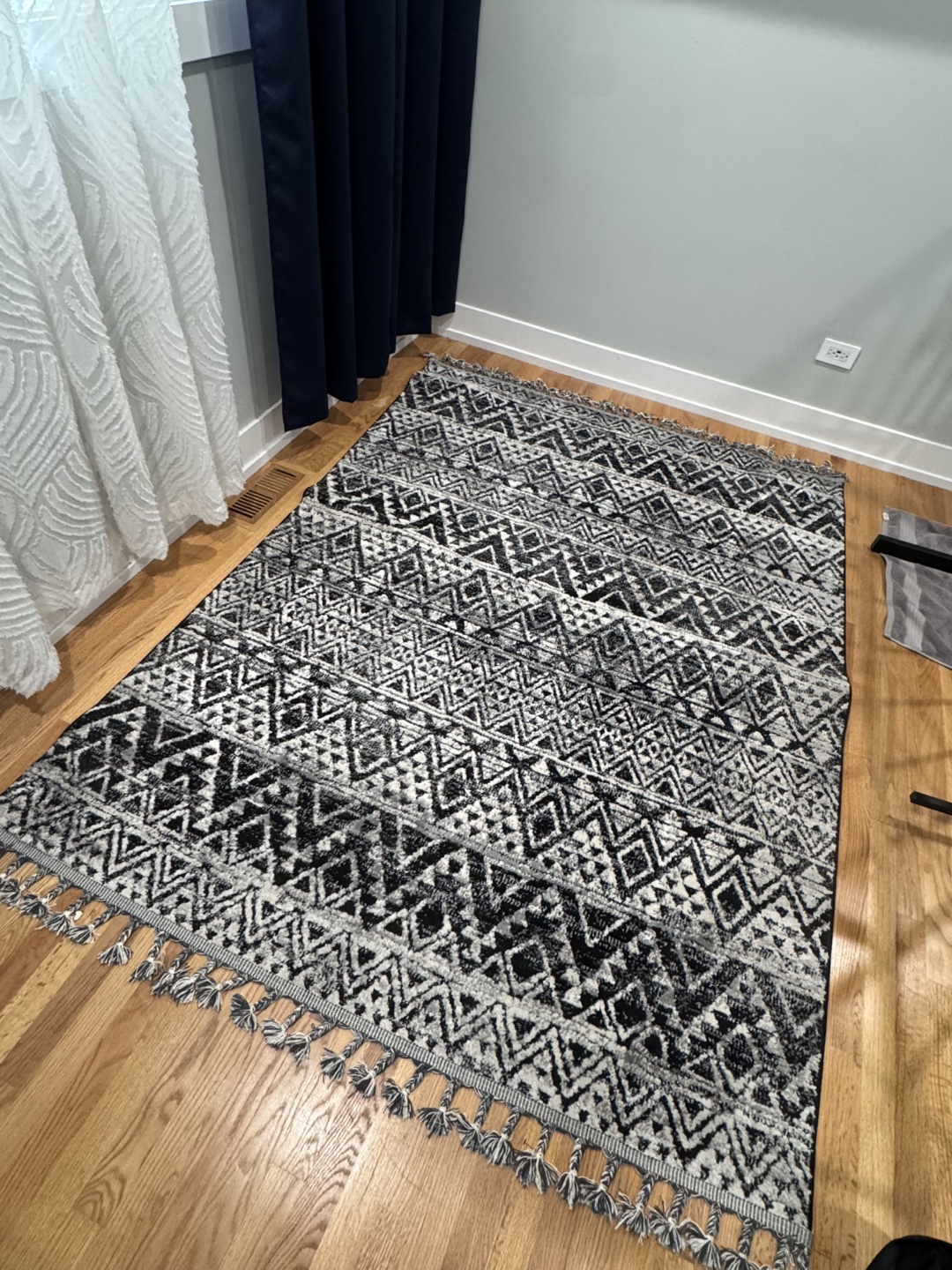 Black & White Patterned Area Rug