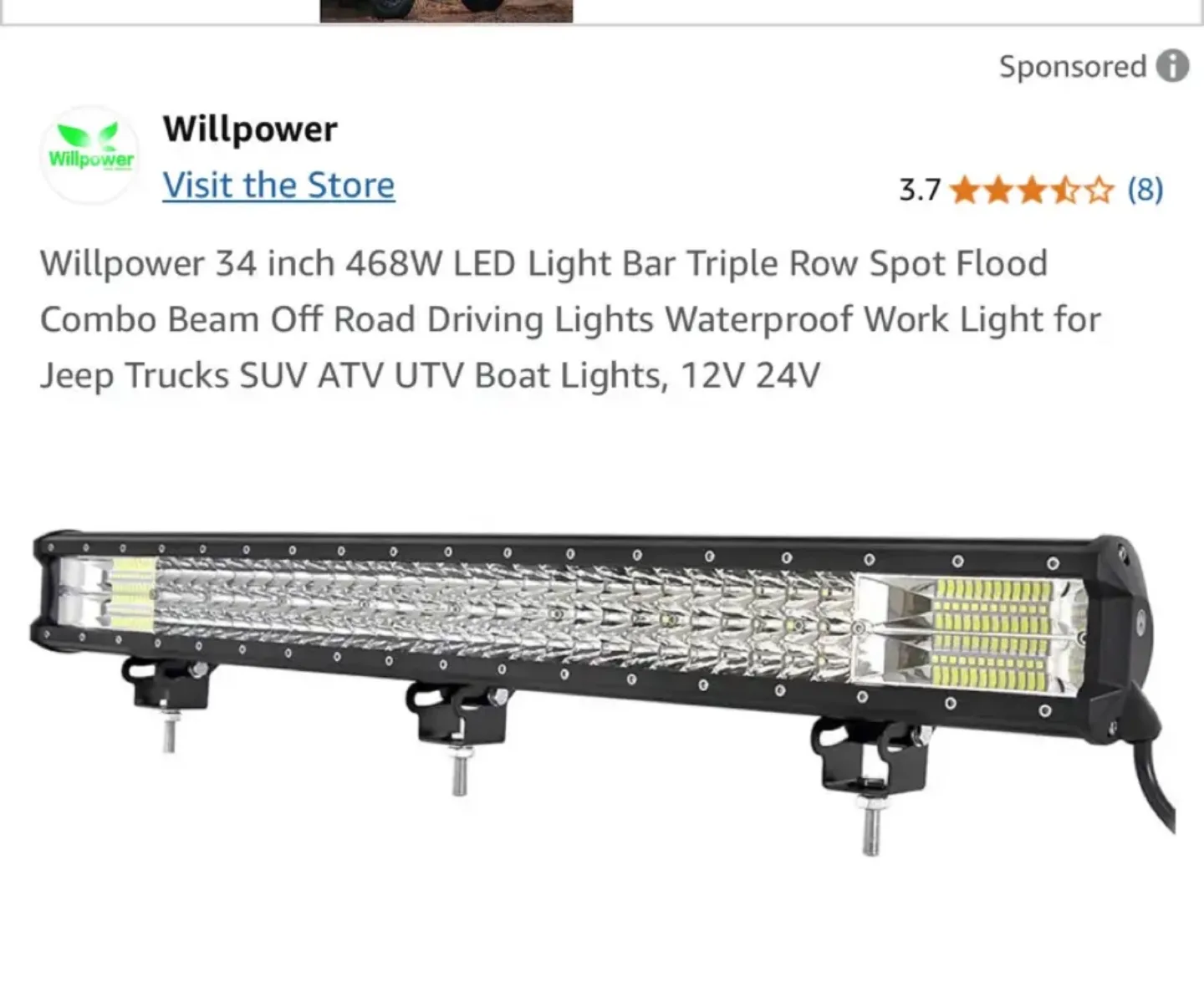 Willpower 34 inch LED Light Bar thumbnail