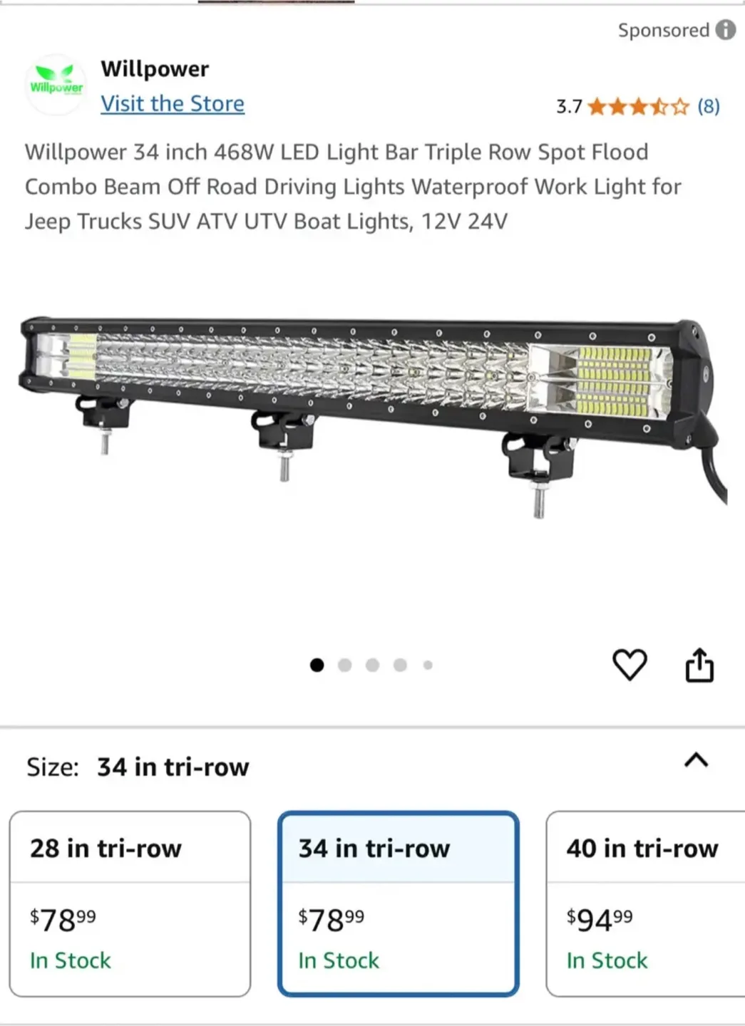 Willpower 34 inch LED Light Bar image indicator(2)