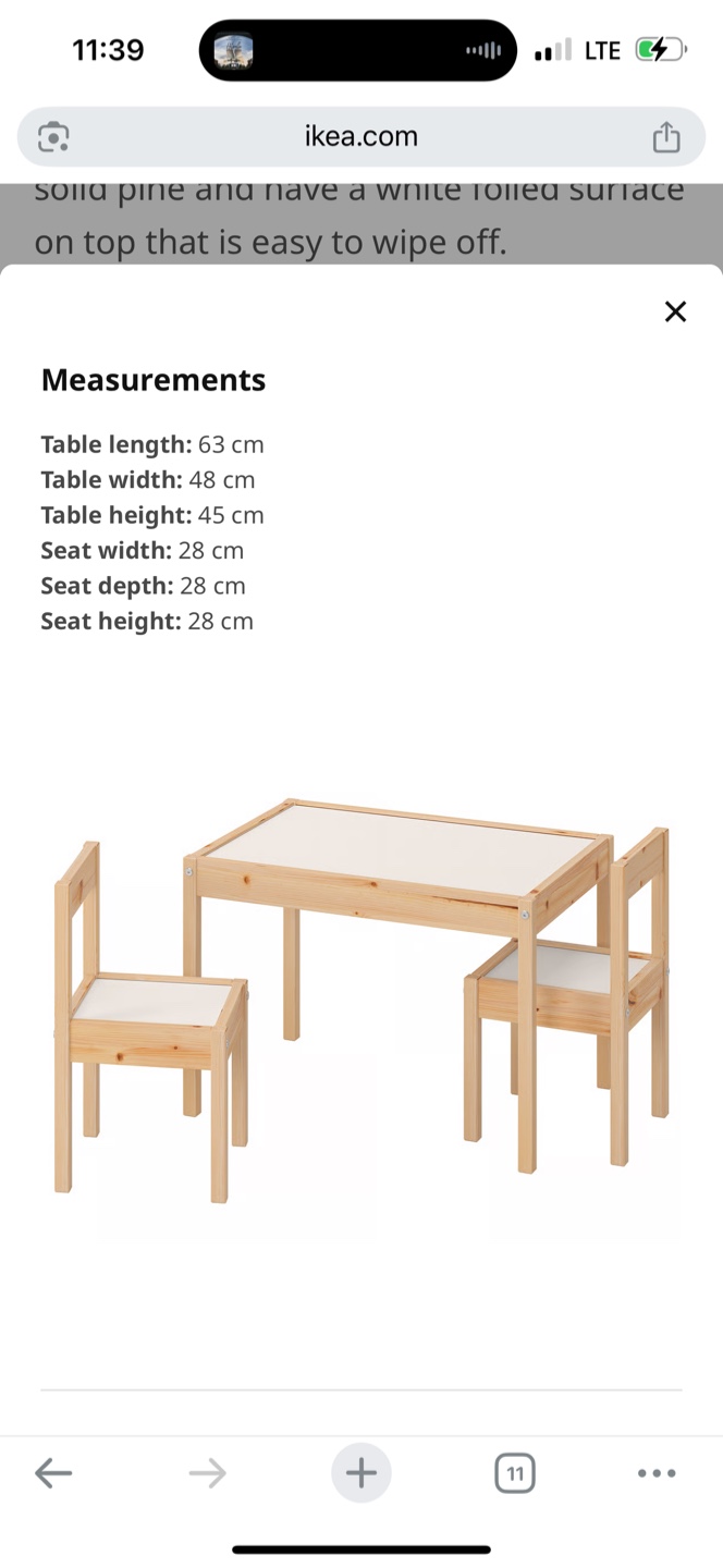 Kids Table with Two Chairs