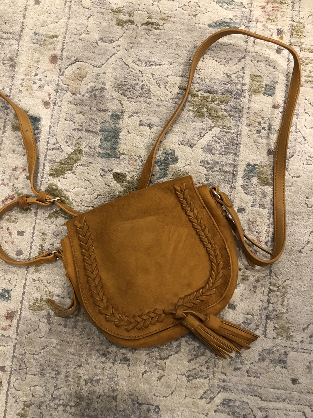 Brown Suede Crossbody Bag
