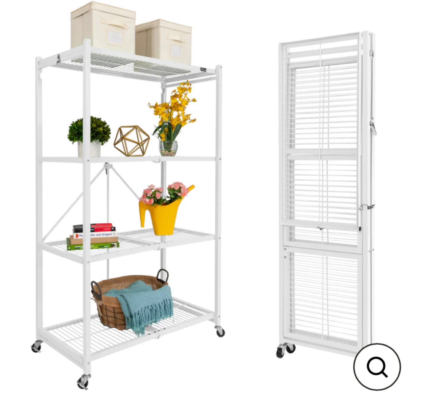 Origami 4-Shelf Folding Rack - White - photo 3