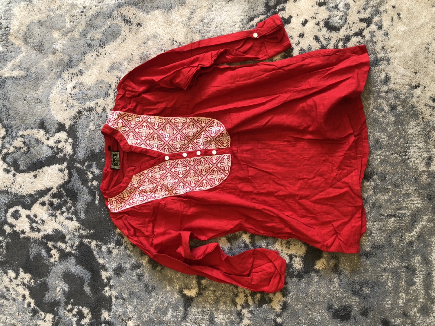 Panchi Red Embroidered Blouse - Size XXL - photo 2