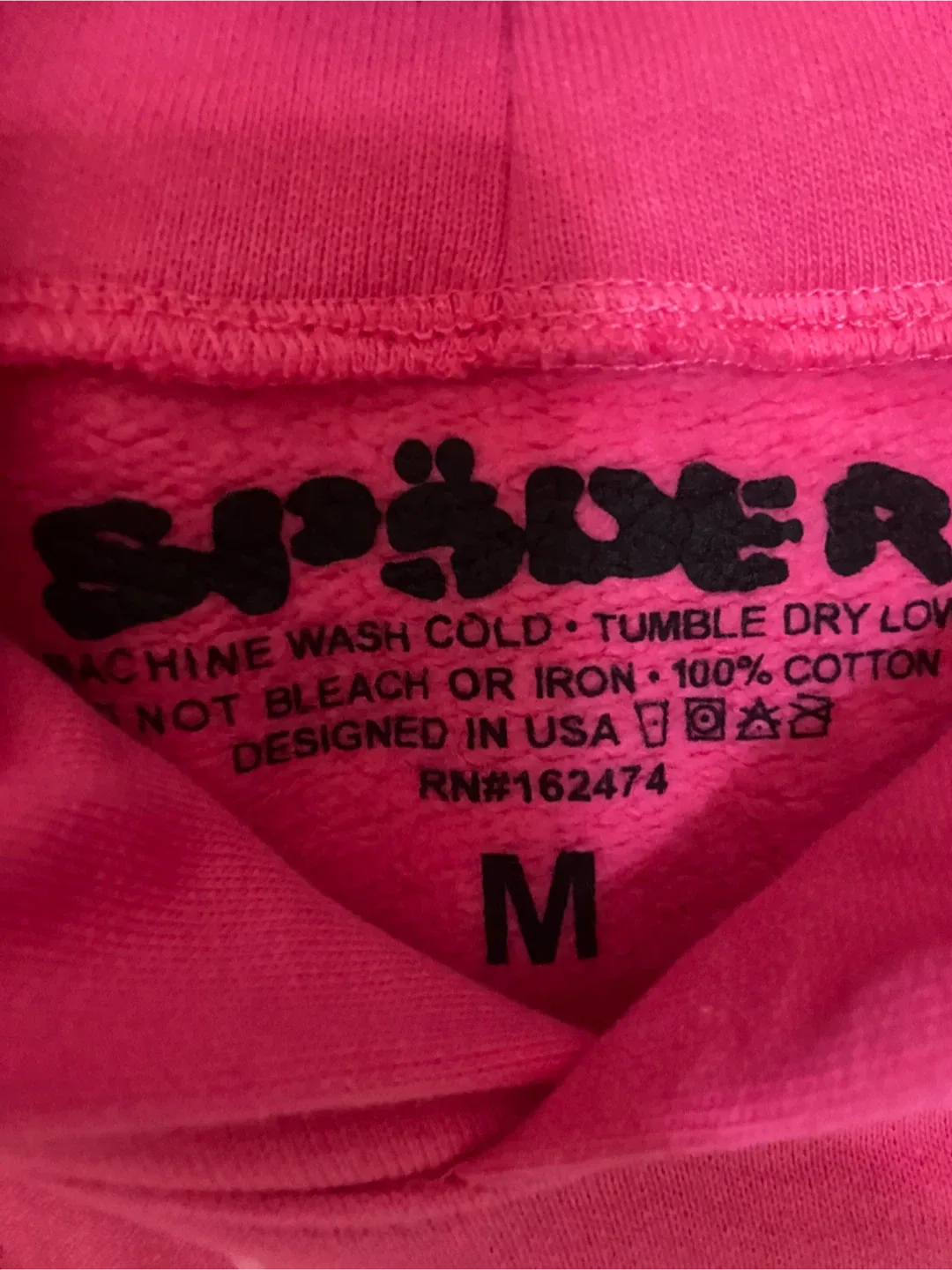 SP5DER Pink Hoodie Size M thumbnail