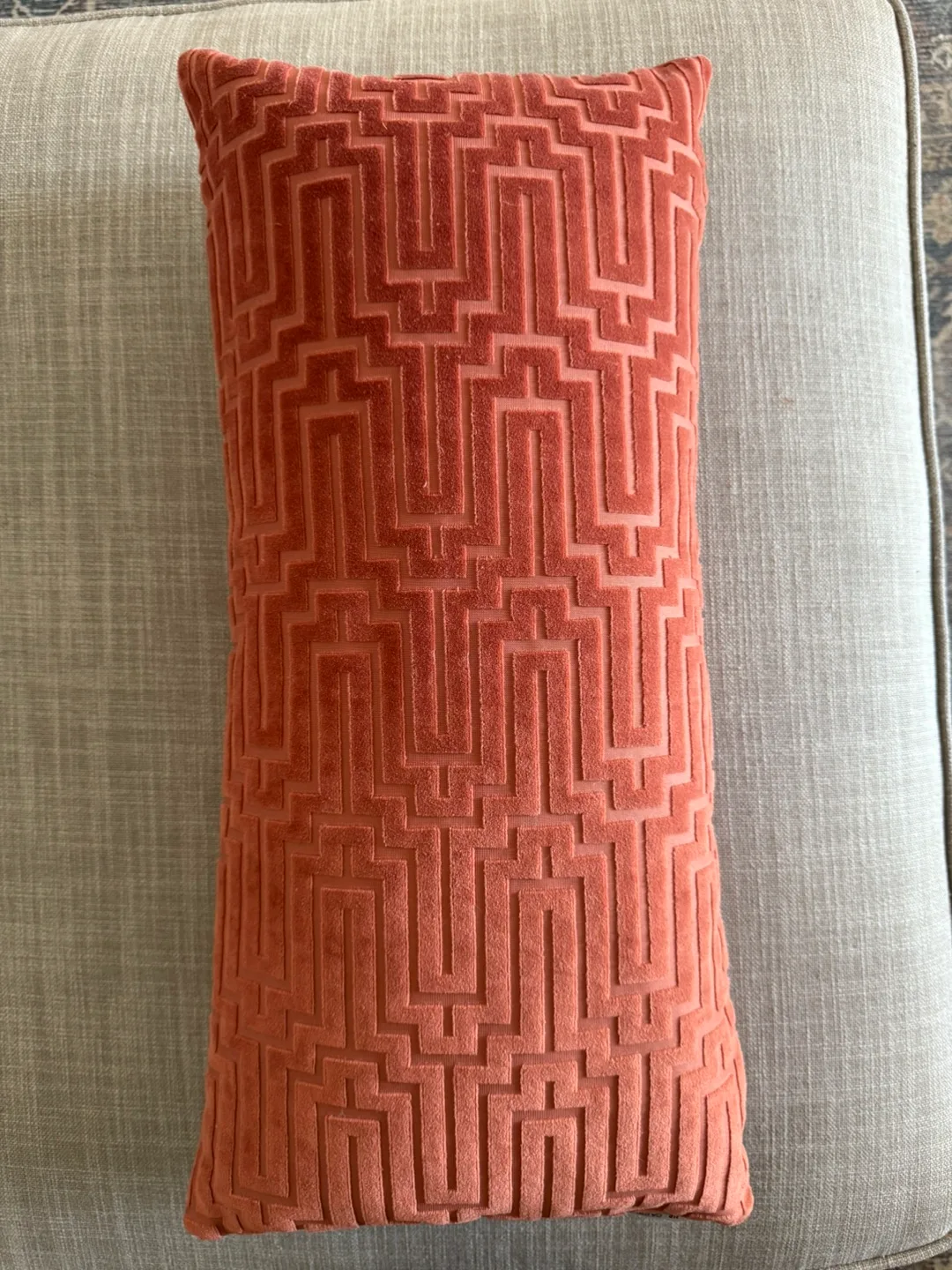 Coral Throw Pillow - 11.5”x25” (insert included) 🥕 image indicator(6)