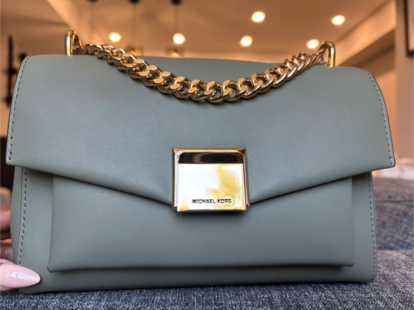 Michael Kors Green Leather Handbag