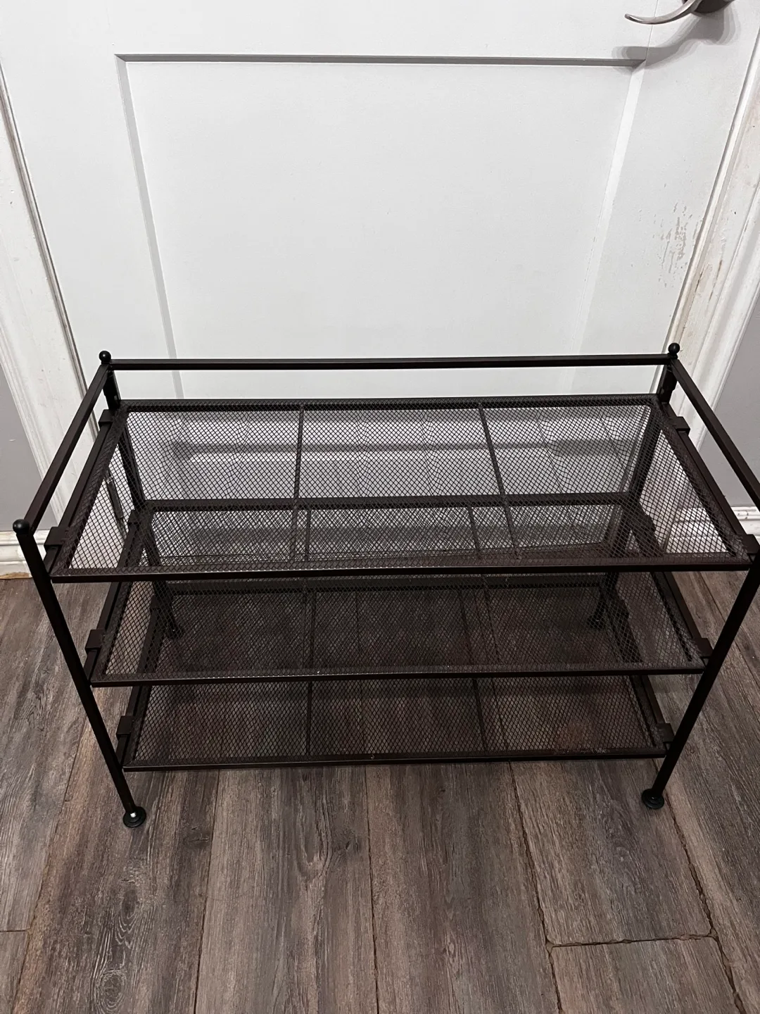 Metal Mesh 3-Tier Shoe Rack - Brown 🥕 thumbnail