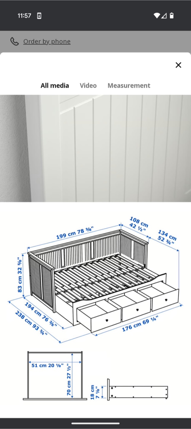 IKEA Hemnes Daybed Frame w/ 3 Drawers and mattress - photo 2