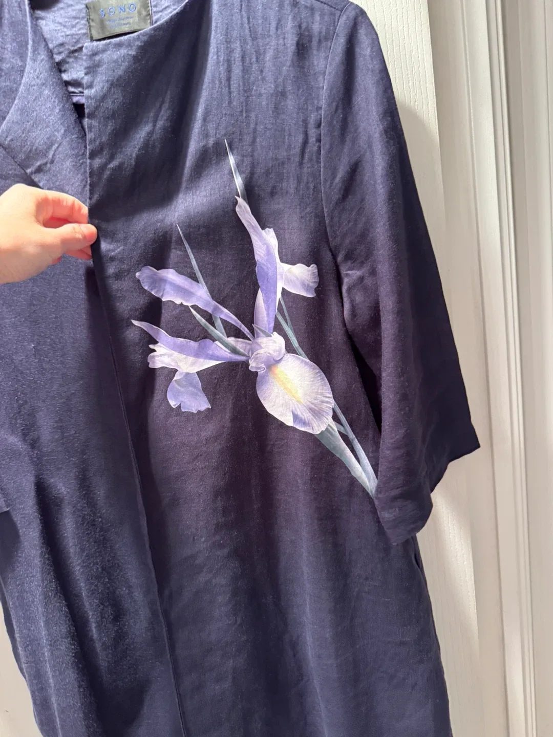 SONO Navy Blue Linen Jacket image indicator(2)