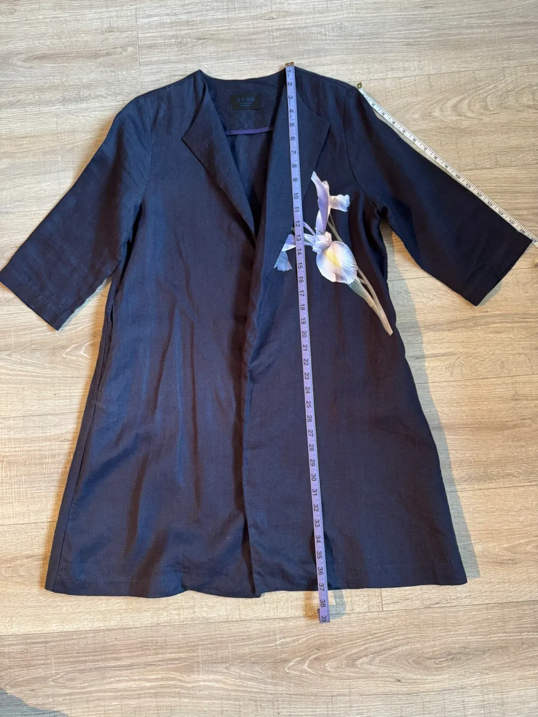 SONO Navy Blue Linen Jacket image indicator(5)