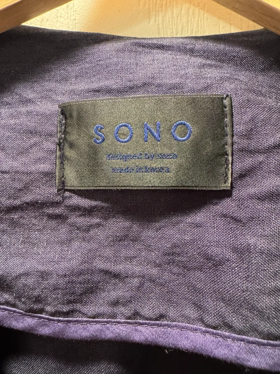 SONO Navy Blue Linen Jacket image indicator(3)