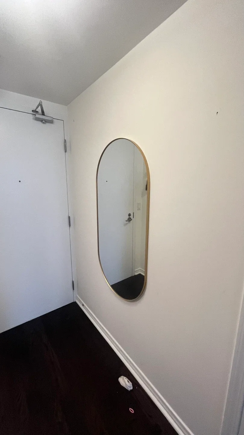 IKEA Oval Mirror Gold Trim thumbnail