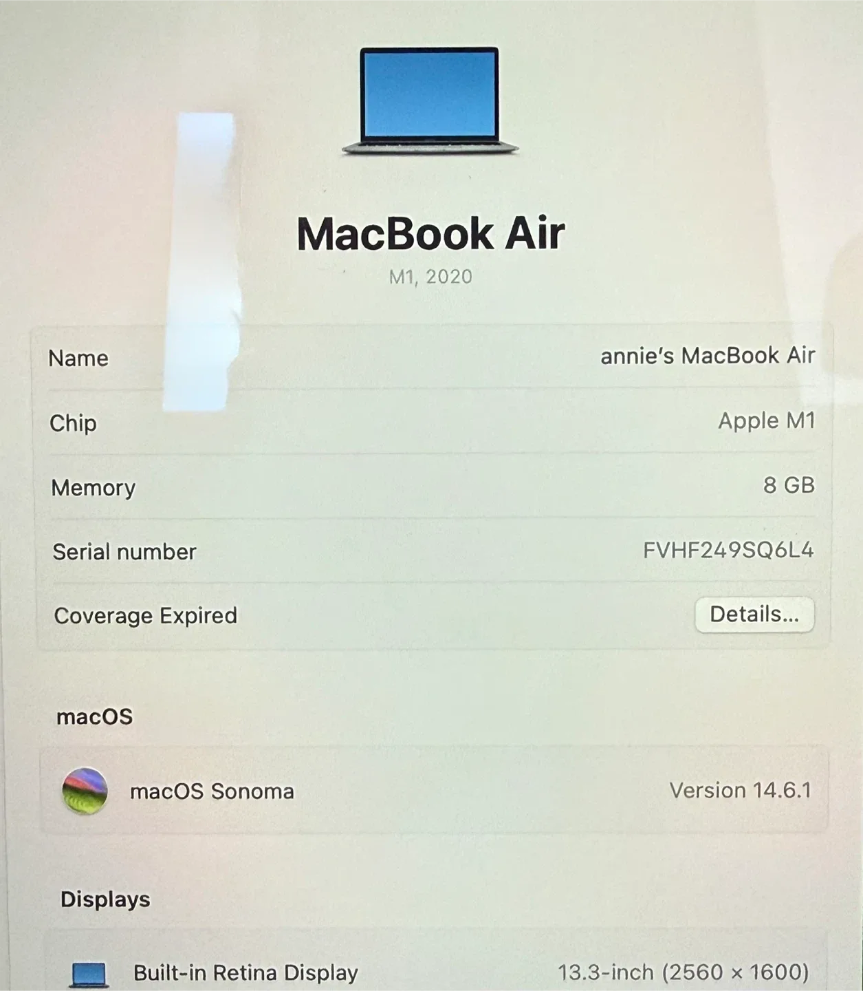 MacBook Air 2020 M1Chip 8Gb, 256 Gb 13 inch image indicator(6)