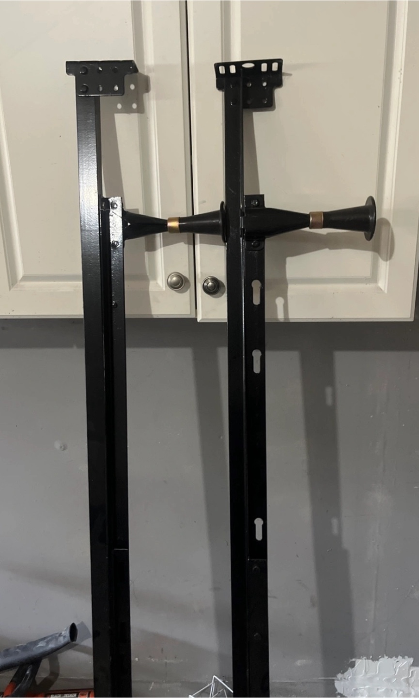 2 Black Metal Bed Frame Rails - photo 2