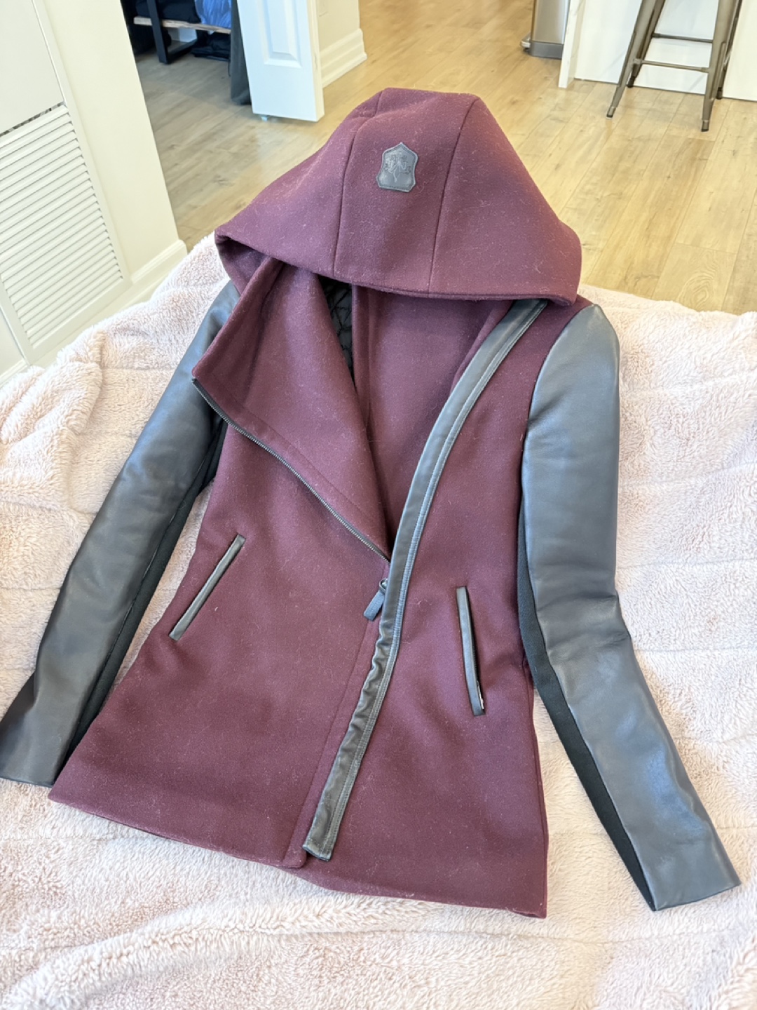 Mackage Burgundy Wool Blend Jacket- size xs