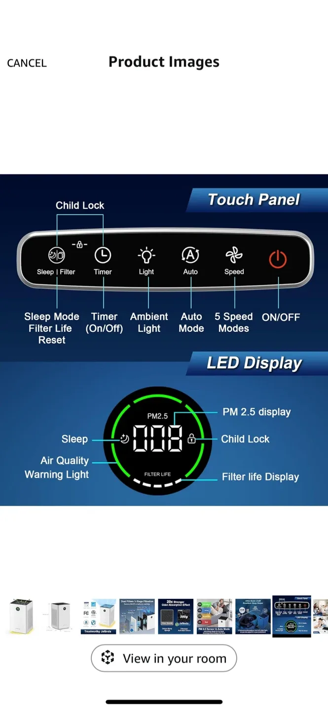 Jafanda Air Purifier JF260 - White image indicator(10)