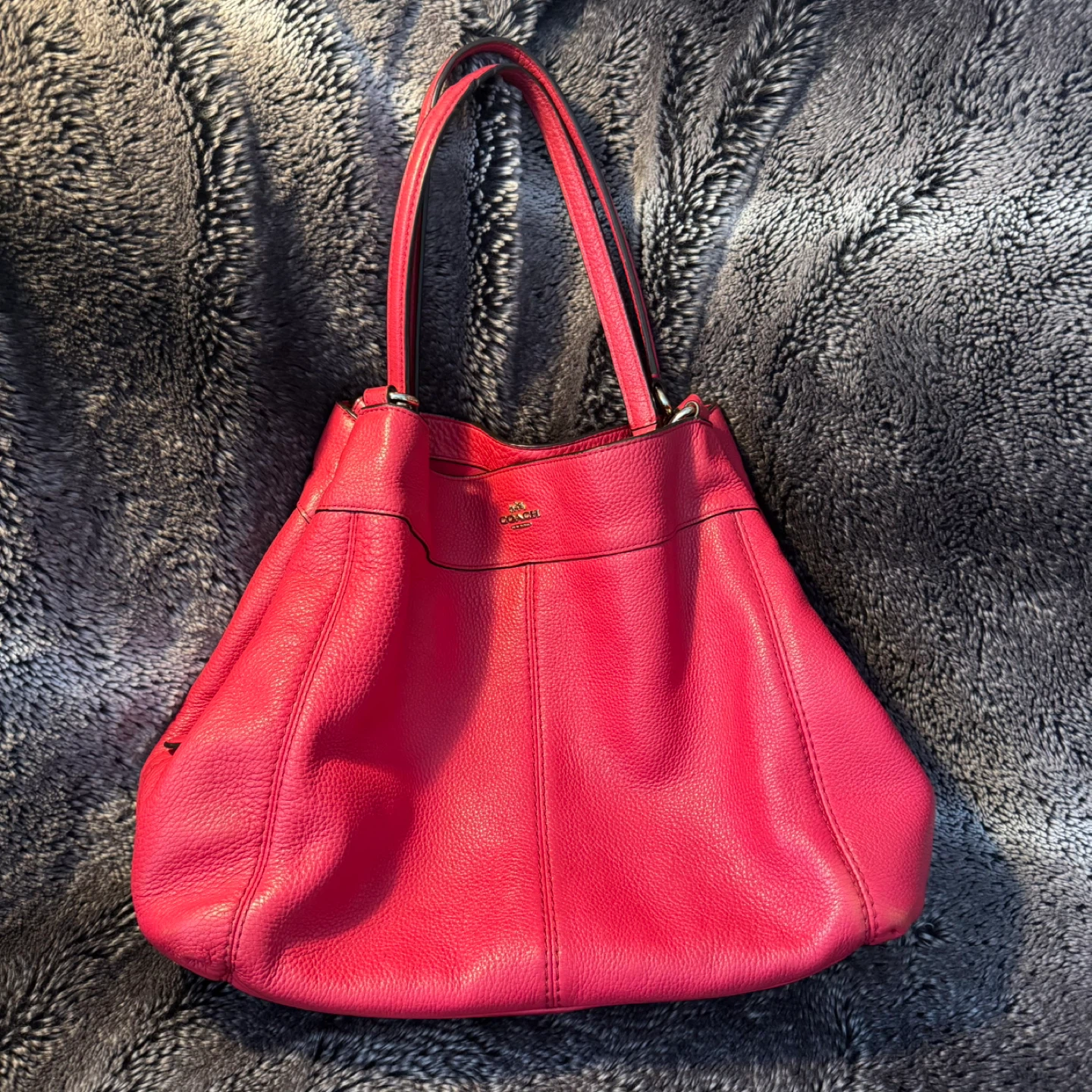 Coach Red Leather Shoulder Bag