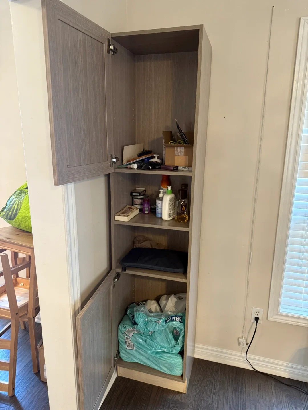 Tall Grey Storage Cabinet image indicator(3)