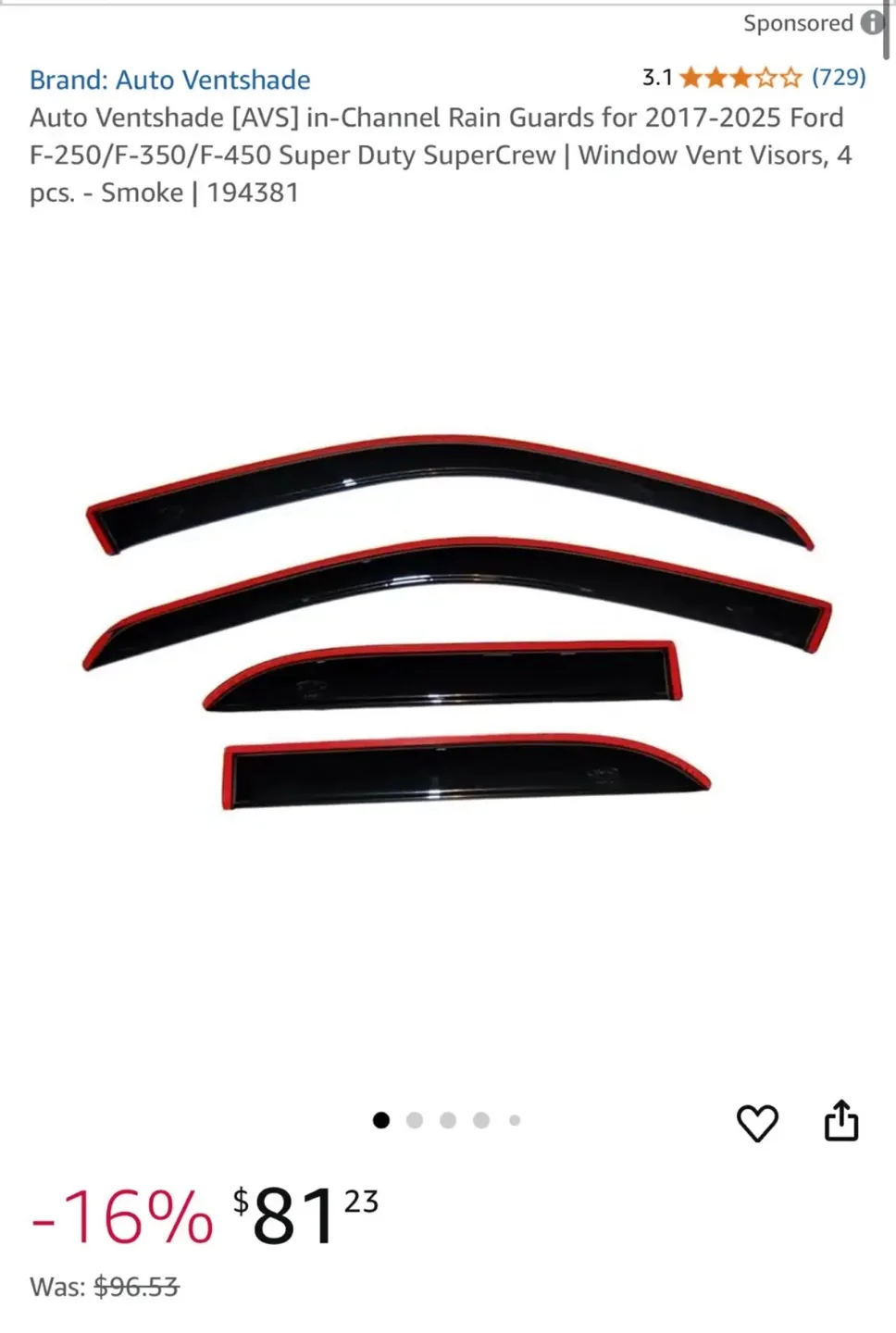 Auto Ventshade Ford Super Duty 17-25 image indicator(2)