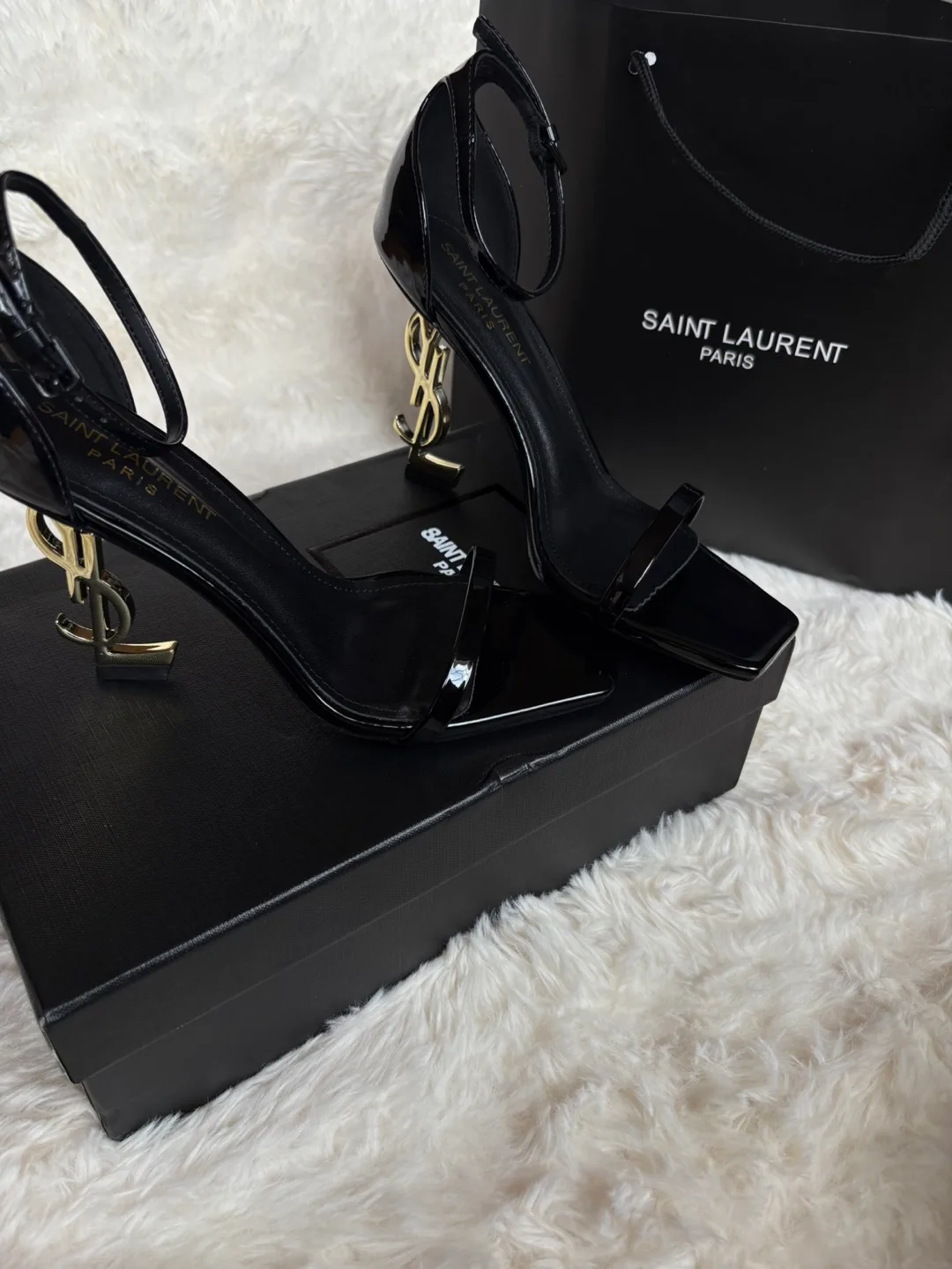 Saint Laurent Black Patent Leather Heels Size 37 thumbnail