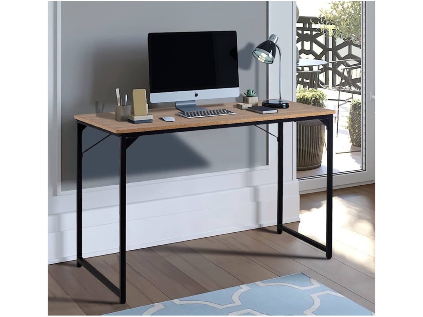 Desk - Wood and Black Metal - photo 2