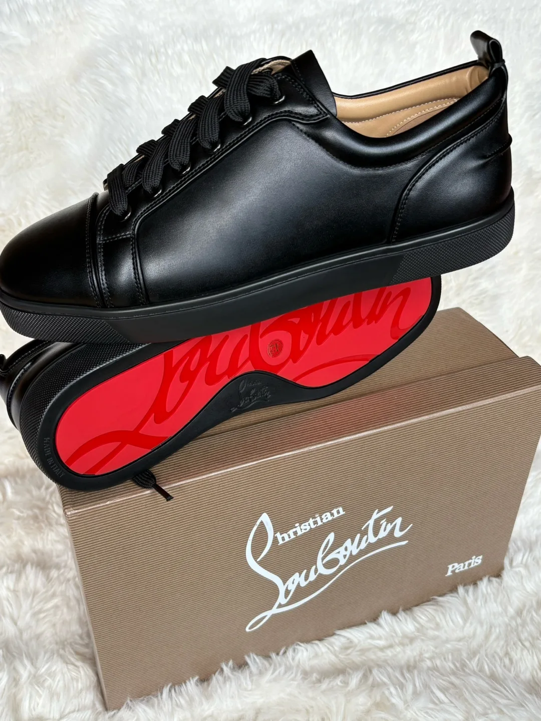 Christian Louboutin Black Leather Sneakers - Size 42 image indicator(2)