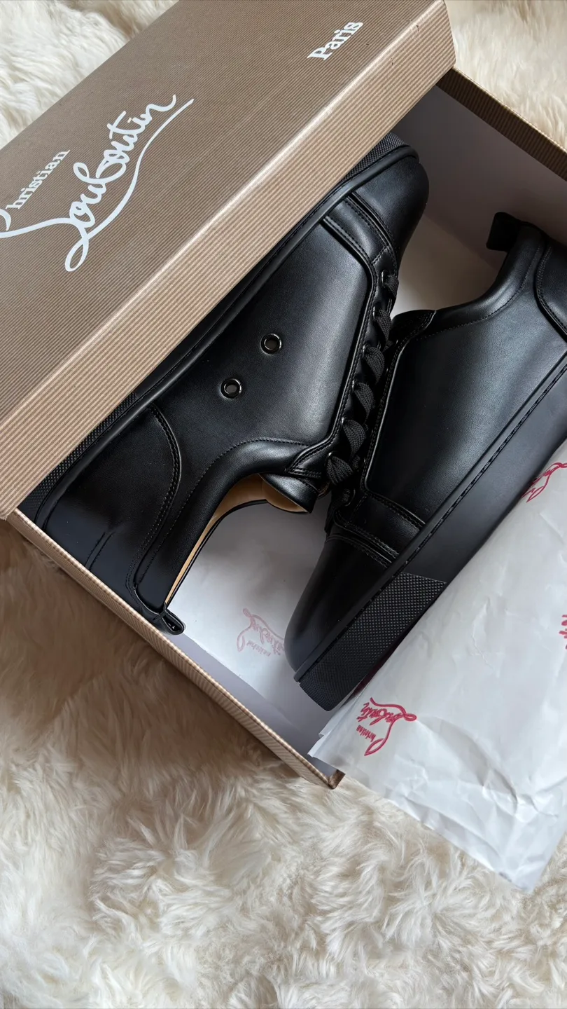 Christian Louboutin Black Leather Sneakers - Size 42 thumbnail
