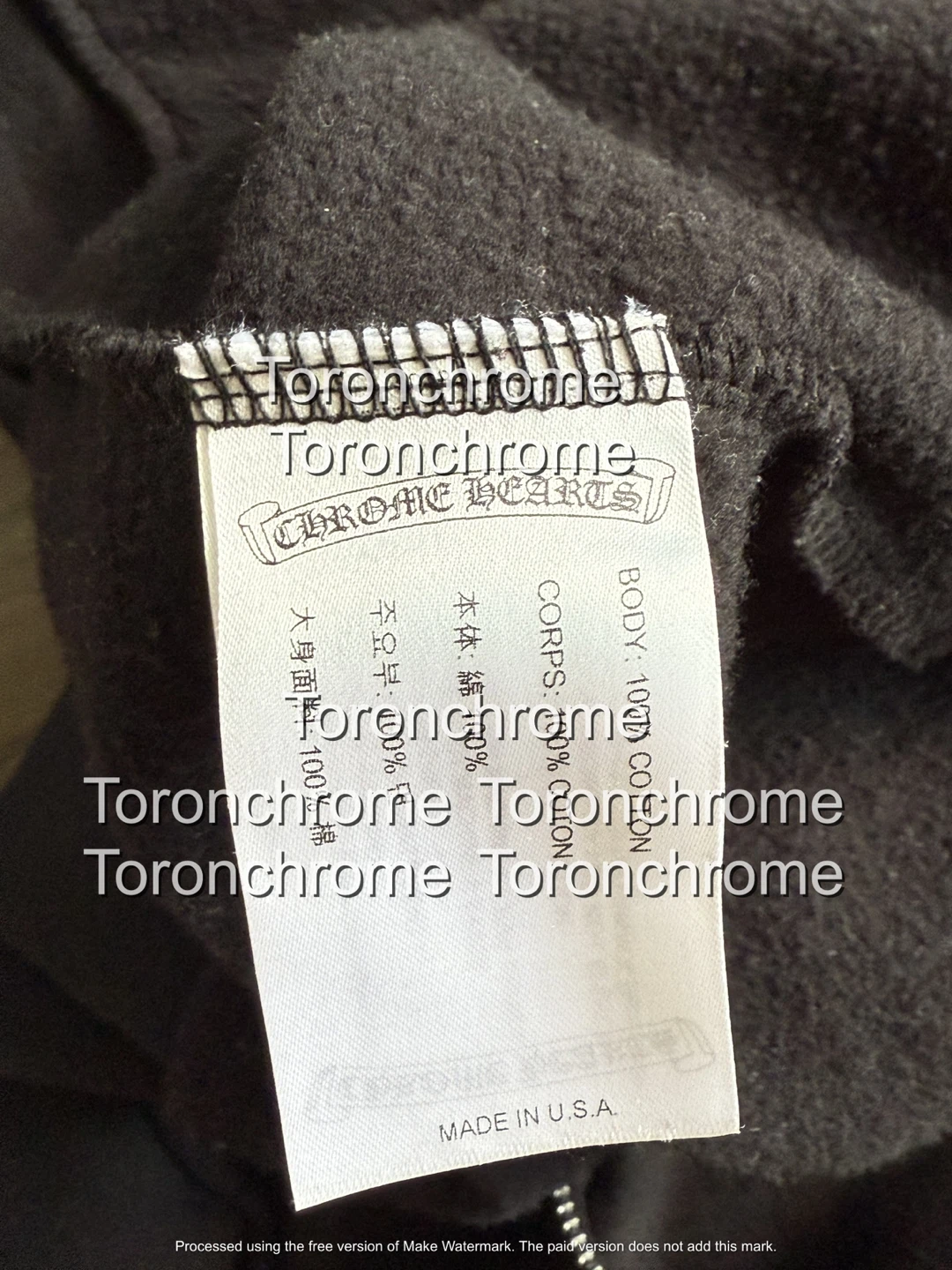 *Authentic* Chrome Hearts Scroll Logo Zip Up - photo 4