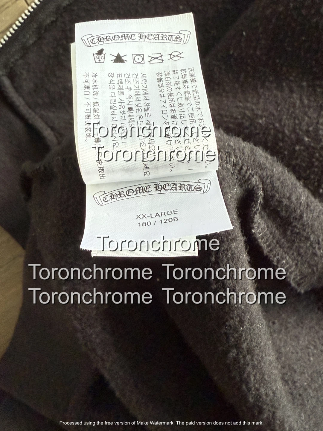 *Authentic* Chrome Hearts Scroll Logo Zip Up - photo 3