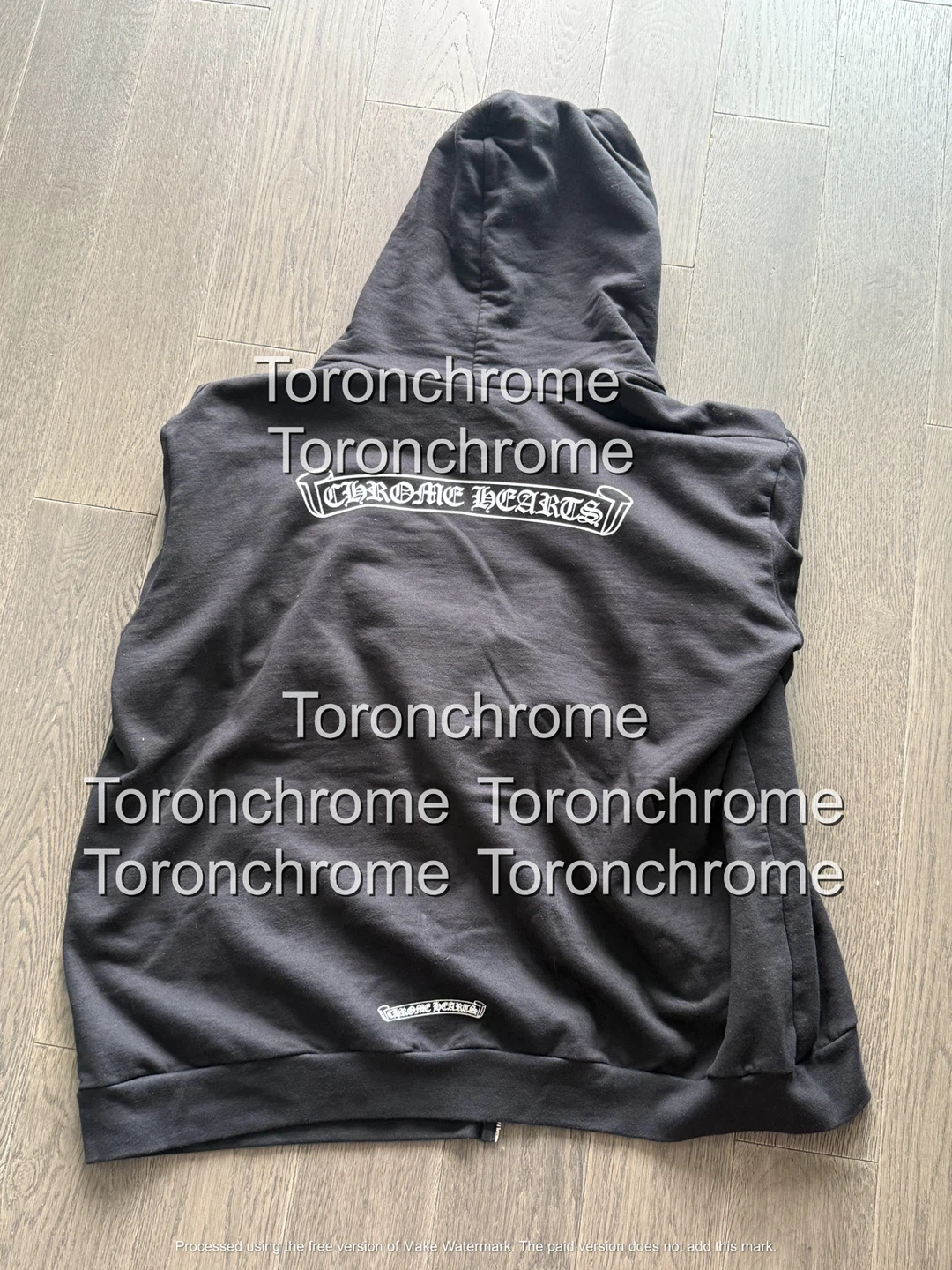 *Authentic* Chrome Hearts Scroll Logo Zip Up - photo 2