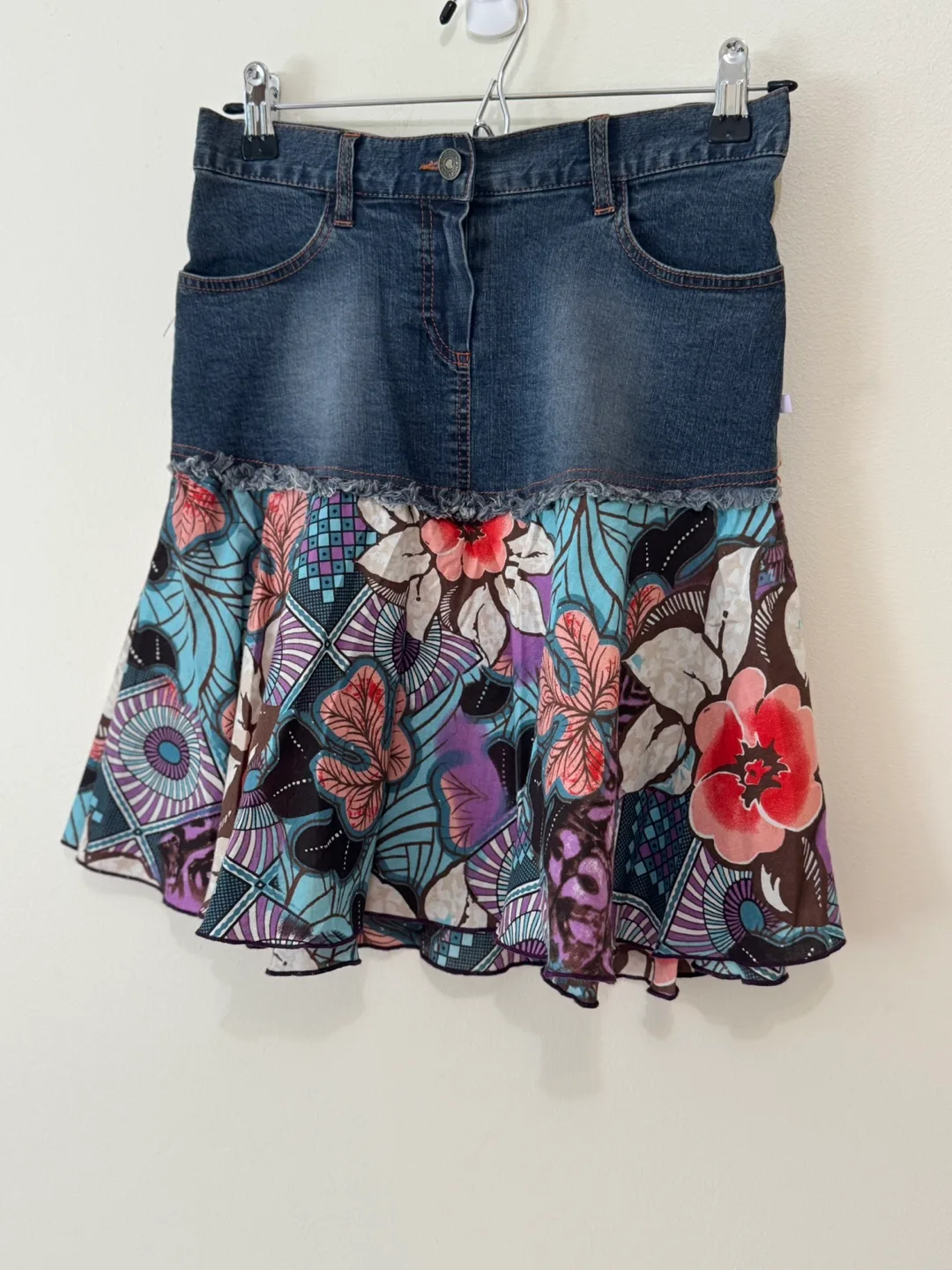 Morgan de Toi Patchwork Denim Skirt | Vintage Y2K Boho image indicator(4)