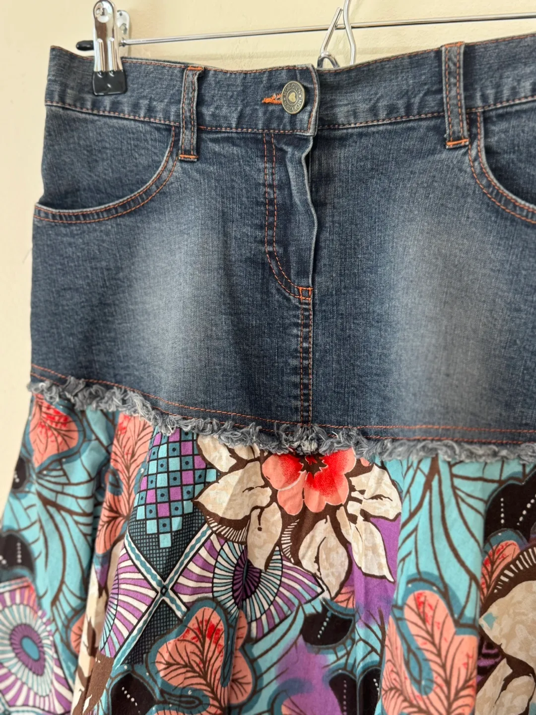 Morgan de Toi Patchwork Denim Skirt | Vintage Y2K Boho image indicator(6)