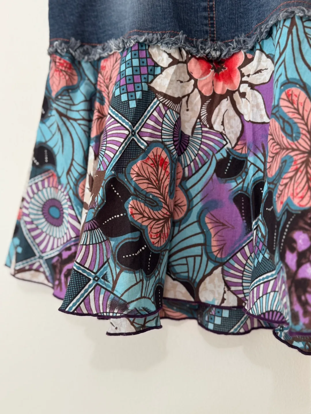 Morgan de Toi Patchwork Denim Skirt | Vintage Y2K Boho image indicator(5)