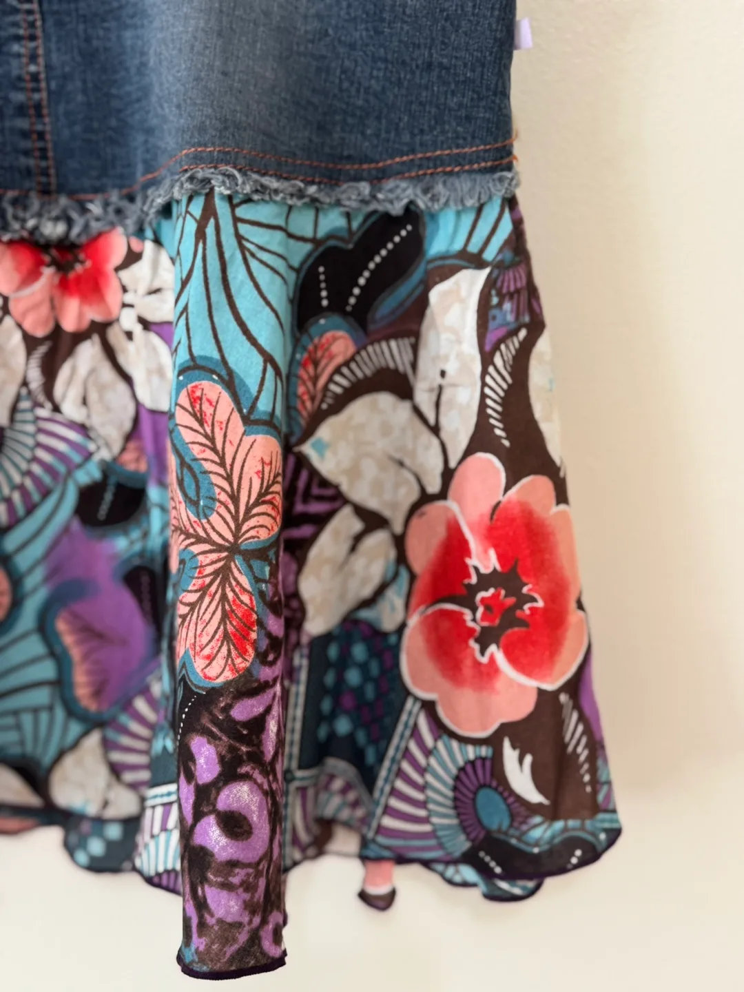 Morgan de Toi Patchwork Denim Skirt | Vintage Y2K Boho image indicator(7)