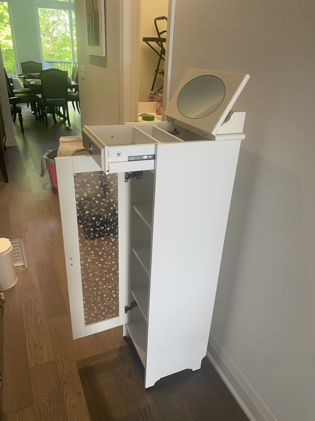 White Vanity Cabinet with Mirror - photo 2