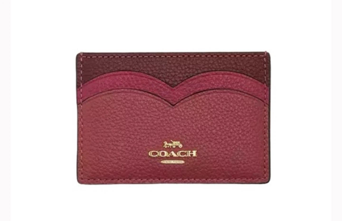 Coach Heart Shape Colorblock Leather Card Case