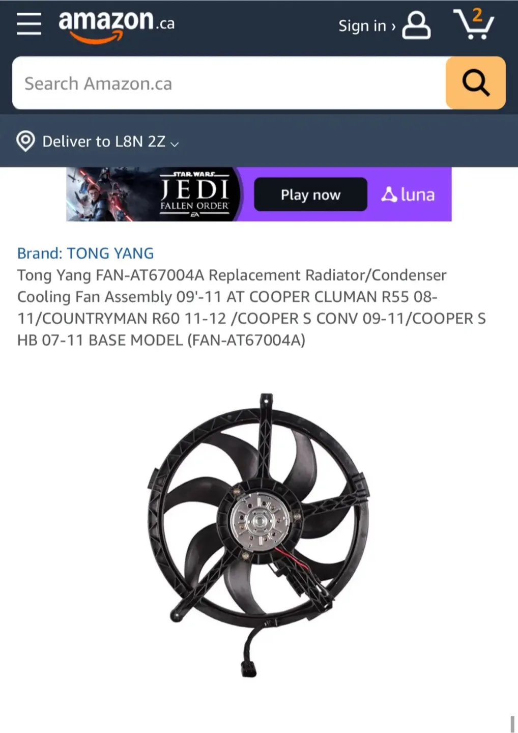 Mini Cooper Cooling Fan Assembly thumbnail